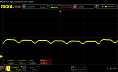 PWM: 8/10 fényerő, ~360 Hz (DC Dimming)