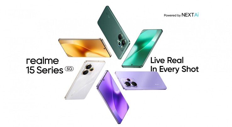 A Realme 15 Pro áramló ezüst, bársonyzöld és selyemlila színváltozatokban kapható (Kép forrása: Realme)
