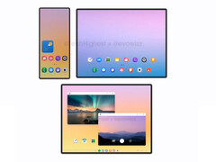 A Galaxy Z TriFold a meglévő Huawei Mate XT-khez képest másképp fog összecsukódni. (Kép forrása: via @TechHighest)