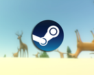Játékbeli képernyőkép, amelyre a Steam logó van ráhelyezve.