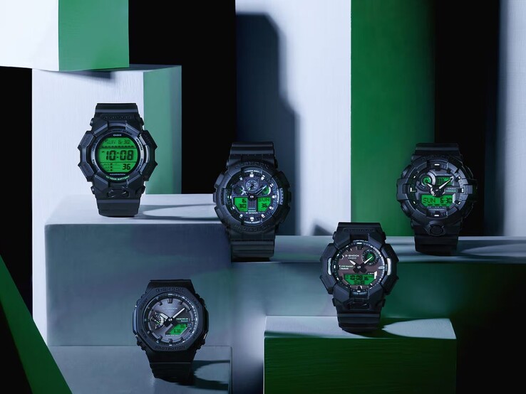 A Casio G-Shock Black és Electro Green órák