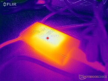 A hálózati adapter 36 C fölé emelkedik igényes terhelés esetén
