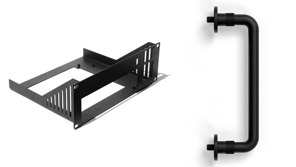 Framework DeskPi RackMate 10 hüvelykes 2U Mini-ITX polc és Framework asztali fogantyú. (Kép forrása: Framework)