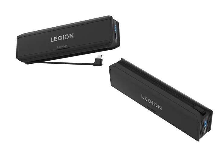 A Legion Go 65W 12800mAh Power Bank levehető USB-C kábellel rendelkezik. (Kép forrása: Lenovo)