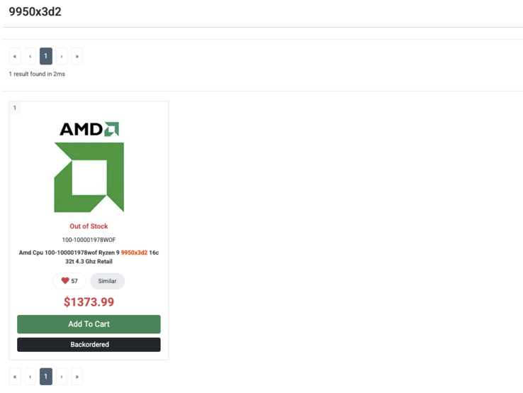 AMD Ryzen 9 9950X3D2 listázás a PC-Canada oldalán