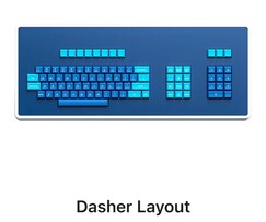 A Dasher elrendezésből hiányzik a trackball, helyette egy numpad (Kép forrása: Atomic)