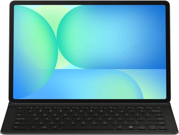 A Galaxy Tab S10 FE a Book Cover Keyboard Slim billentyűzethez csatlakoztatva. (Kép forrása: Samsung)