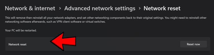 Az összes hálózati beállítás visszaállítása a Windows 11-ben (Kép forrása: Antony Muchiri)