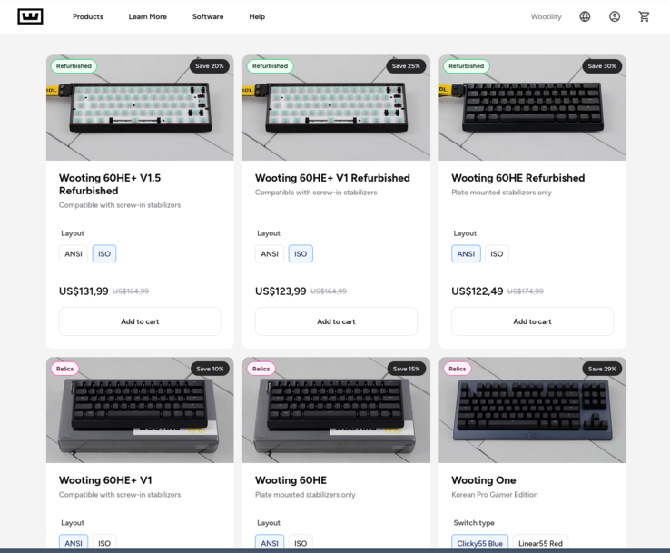 Wooting Respawn Store példák. (Kép forrása: Wooting)