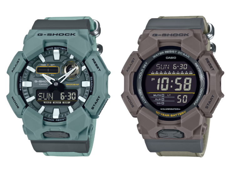 A Casio G-Shock GA-010CE-2A (balra) és GD-010CE-5 (jobbra) órák. (Kép forrása: Casio)