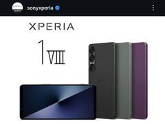 A képen látható okostelefon az Xperia 1 VII, nem pedig az Xperia 1 VIII.