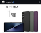 A képen látható okostelefon az Xperia 1 VII, nem pedig az Xperia 1 VIII.
