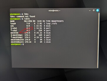 Az lsblk használata a belső tárolóeszközök azonosításához