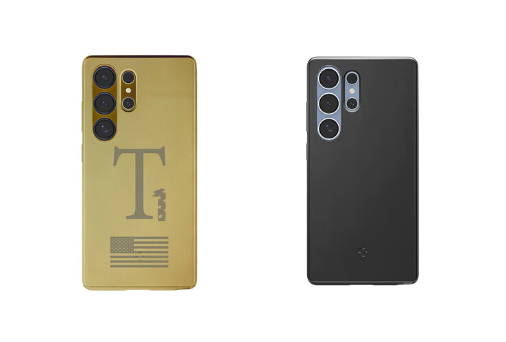 Még a Spigen logó is látható a T1 külső részén, az alsó rész közelében (Kép forrása: Trump Mobile/Spigen)