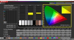 CalMAN ColorChecker (profil: sRGB, cél színtér: sRGB)