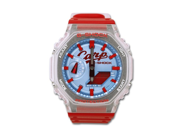 A 2026 Casio G-Shock x Hiroshima Toyo Carp GA-2100X. (Kép forrása: Hiroshima Toyo Carp bolt)