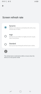60 Hz-es és 90 Hz-es üzemmódok a kijelzőhöz. (Kép forrása: Sergey Tarasov - Notebookcheck)