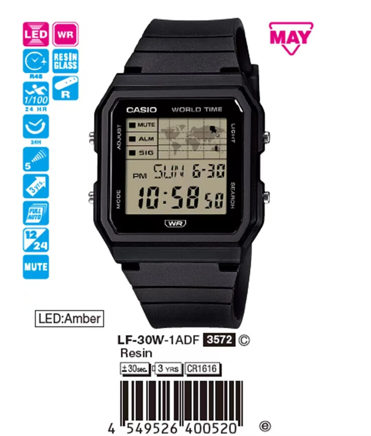 A Casio LF-30W-1A óra. (Kép forrása: Watchstore.vn)