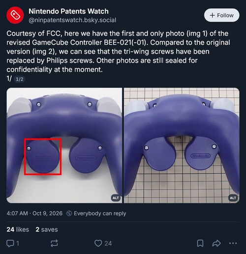 Bemutatták a Switch 2 GameCube kontroller FCC-fotóit
