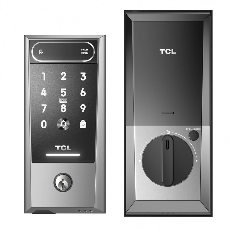 A TCL D2 Pro Palm Vein digitális intelligens ajtózár billentyűzettel. (Kép forrása: TCL)