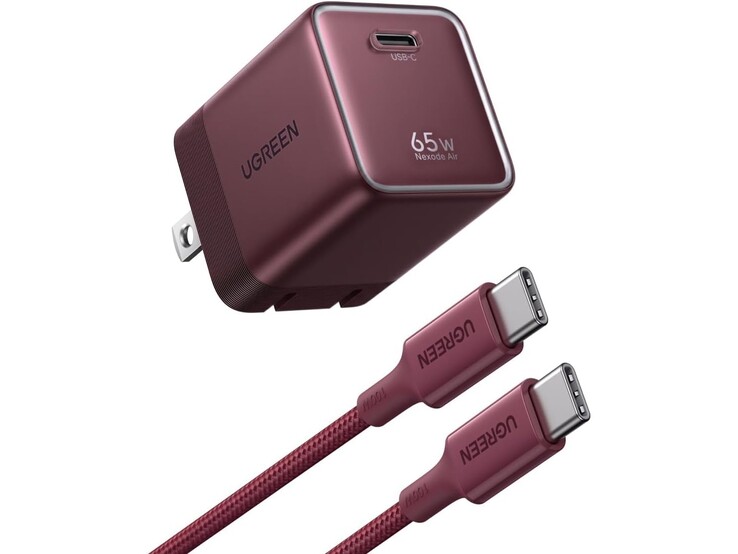 Az új Ugreen Nexode Air 65W töltő bordó színben.