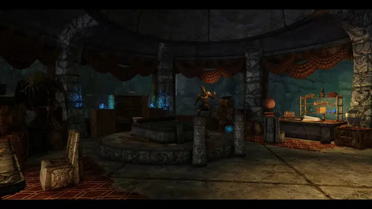 A Skyrim Call of the Deep modjának egy jelenetét bemutató kép. (Kép forrása: arminZX12)