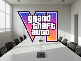A GTA 6 logója a konferenciateremben