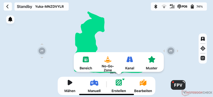 A beállítás és a térképezés jól működött a Mammotion Yuka Mini tesztben, és számos lehetőséget kínál