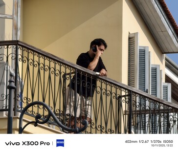 Vivo X300 Pro 400 mm telekonverter nélkül.