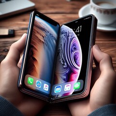A JPMorgan szerint egy összecsukható iPhone (talán ehhez az AI által generált rendereléshez hasonló) jövőre kerülhet piacra. (Kép forrása: AI-generált)