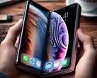 A JPMorgan szerint egy összecsukható iPhone (talán ehhez az AI által generált rendereléshez hasonló) jövőre kerülhet piacra. (Kép forrása: AI-generált)
