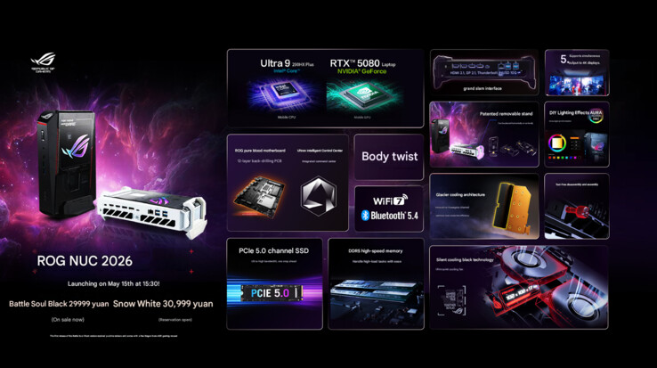 A felfrissített ROG NUC gaming mini PC legfontosabb jellemzői (gépi fordítás)