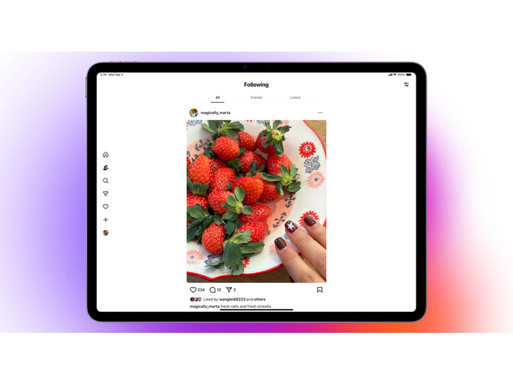 Képernyőkép az új Követés fülről, amely kizárólag az Instagram iPad alkalmazásban található. (Kép forrása: Instagram)