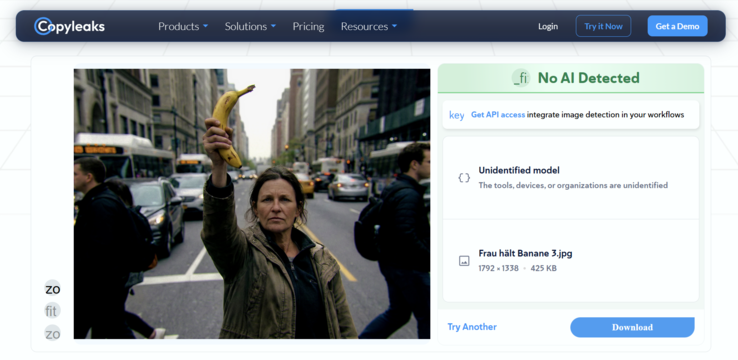Forrás: https://copyleaks.com/de/ai-image-detector