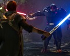Egy kép a Star Wars Jedi játékból: Fallen Order című képen Cal Kestis és egy ellenség látható. (Kép forrása: Steam)