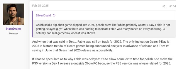 NateTheHate2 kommentálja a Fable reboot PS5 verzióját (Kép forrása: screenshot, NateDrake@ResetEra forums)