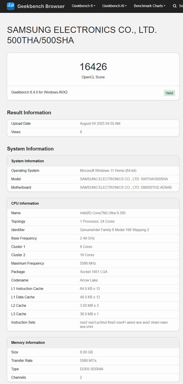 (Kép forrása: Geekbench)