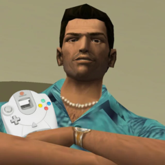 A Grand Theft Auto: Vice City nem hivatalosan már a Sega Dreamcaston is elérhető. (Kép forrása: Grand Theft Auto: Vice City és Sega, szerkesztés)