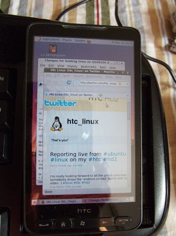 Ubuntu indítás a HTC HD2-n. (Kép forrása: r/linux a Reddit-en)