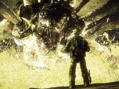 Marcus Fenix a Gears of War egyik főnökével szemben. (Kép forrása: Steam)