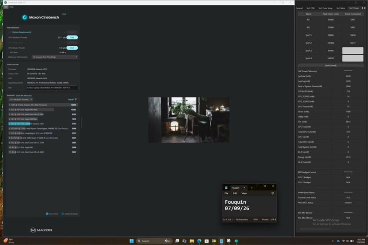 Nvidia RTX Spark Cinebench 2026 pontszám