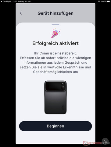 A Comu Action Pro aktiválása gyors és egyszerű.
