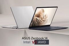 Intel-ZenBook 14 vs. AMD-ZenBook 14 (Kép forrása: Asus szerkesztéssel)