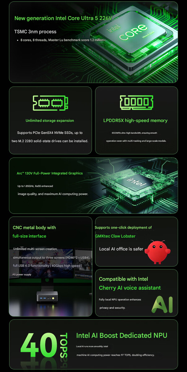 A K17 mini PC legfontosabb jellemzői (gépi fordítás)