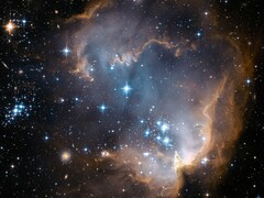 Hubble-felvétel a Kis Magellán-felhő csillagkeletkezési régiójáról ( NASA Hubble Űrteleszkóp az Unsplash-en keresztül; kivágva)