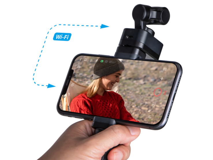 A Feiyu Pocket 3 lehetővé teszi, hogy telefonját vezeték nélküli monitorként használja (apró képernyővel is rendelkezik).
