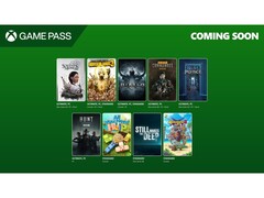 Az Xbox Game Pass promóciós képe, amely a szolgáltatáshoz 2025 áprilisában csatlakozó kilenc új cím borítóját mutatja be. (Kép forrása: Microsoft)