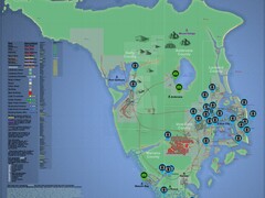 GTA 6 interaktív térkép a játékbeli nevekkel és helyszínekkel. (Kép forrása: kalterapfel123)