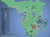 GTA 6 interaktív térkép a játékbeli nevekkel és helyszínekkel. (Kép forrása: kalterapfel123)