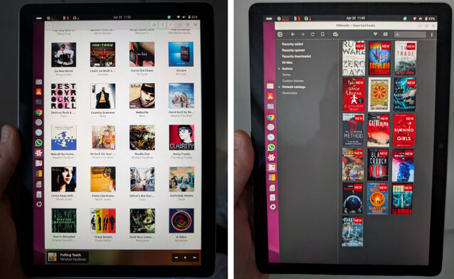 A Surface Go 2 jól működik, mint egy 2 az 1-ben, ha együtt FBReader és Lollipop (Kép forrása: Notebookcheck)